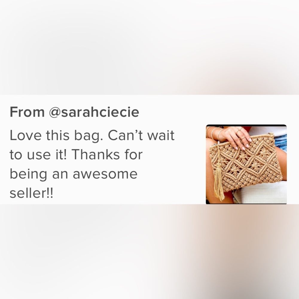 Great piece!  macramé cord clutch 🎉HOST PICK 🎉 - Picture 2 of 5